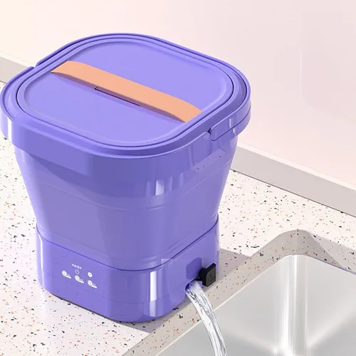 Miniatura 8 de Lavadora portátil de 23 litros, lavadora plegable recargable con secadora giratoria, mini lavadora para ropa interior, pequeñas delicadas, adecuada