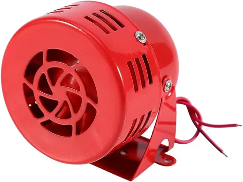 EVGATSAUTO Cuerno de sirena de coche, 12 V, 50 s, rojo, eléctrico, camión, motocicleta, arrastre aéreo, bocina, alarma, bocinas de coche, sirenas