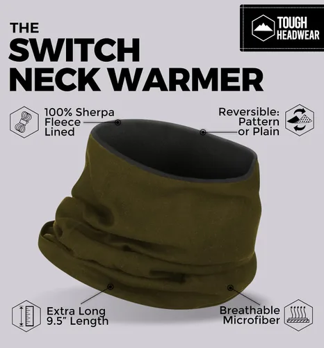 Miniatura 3 de Tough Headwear Neck Warmer - Winter Fleece Neck Gaiter, Ski Tube Scarf & Snowboard Half Face Mask, Face Cover for Men & Women