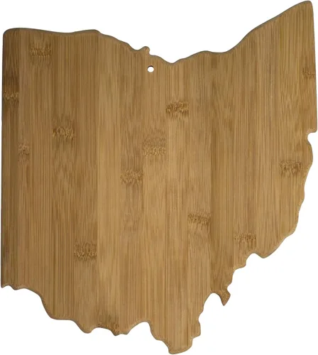 Miniatura 45 de Tabla para cortar y servir modelo Alabama de Totally Bamboo, de bambú 100%, para cocina y entretenimiento, Alabama, Marrón