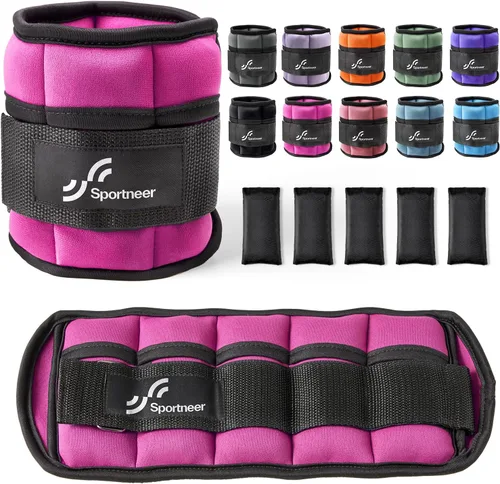 Miniatura 18 de Sportneer Juego de pesas de tobillo ajustables, 1 par, de 2, 4, 6, 8 y 10 libras, correas para el peso de las piernas para mujer, hombre, niños