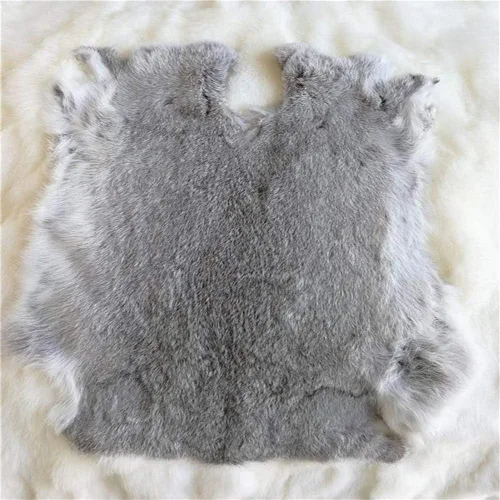 Seek4comfortable Piel de conejo curtida natural, piel de conejo artesanal, piel de calidad para coser (gris cian, paquete de 3)