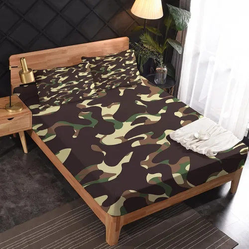 Miniatura 2 de Sábanas de camuflaje tamaño individual – Sábanas de camuflaje para niños y niñas, juego de sábanas militares, microfibra suave, bolsillo profundo