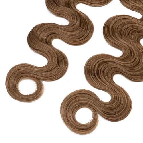 Miniatura 7 de Hairro Extensiones de cabello humano ondulado con cinta adhesiva de 14 pulgadas, color castaño rubio, corto, 1.41 onzas, 20 unidades, extensiones