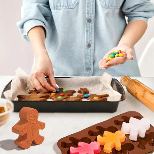 Miniatura 7 de Molde de silicona para hornear, molde de chocolate para hombre de jengibre, molde de jabón para bricolaje