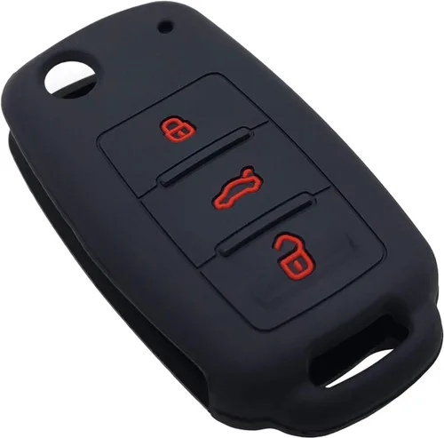Miniatura 4 de Funda de silicona con tapa para llavero de 3 botones, protector sin llave compatible con Volkswagen Passat CC Tiguan Touareg Eos Eurovan Golf GTI