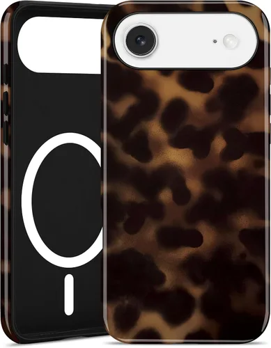 Miniatura 138 de Jusy Compatible con MagSafe Brown Tortoise Shell Print Phone Case para iPhone 7/8/SE, funda protectora magnética de lujo de TPU suave