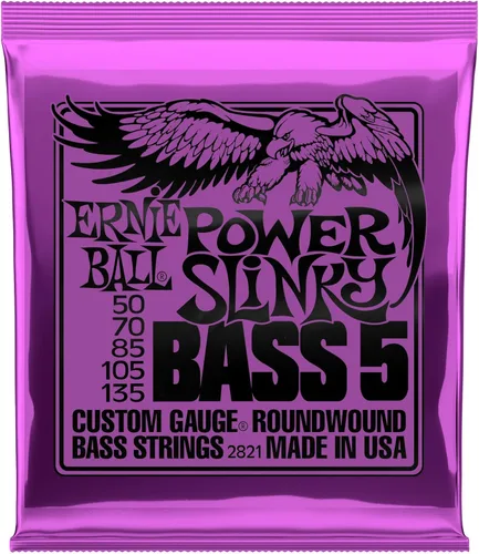 Miniatura 10 de Ernie Ball Cuerdas de Guitarra Bajo Regular Slinky de Níquel Enrollado de 5 Cuerdas, Calibre 45-130 (P02836)