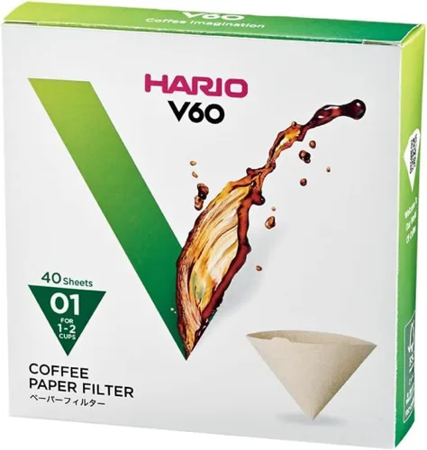 Miniatura 11 de Hario V60 - Filtro de café de papel, tamaño 01, blanco, caja de 40 unidades (paquete de 3)