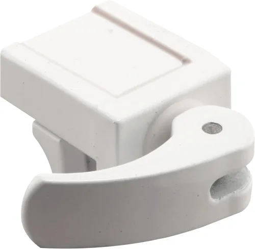 Prime-Line U 9809 - Cerradura deslizante para ventanas de vinilo, fácil instalación para mantener las ventanas cerradas de forma segura, Blanco