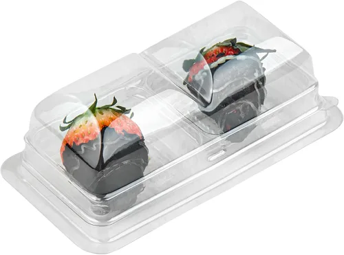 Miniatura 11 de Restaurantware Thermo Tek - Contenedores de postre de 5.3 x 2.6 x 1.8 pulgadas, 100 compartimentos duales transparentes para llevar, con tapa