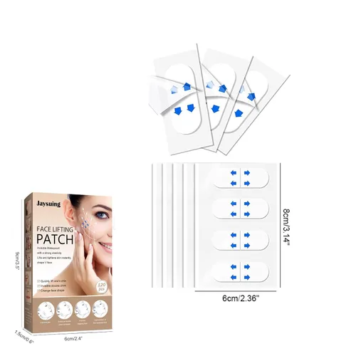 Miniatura 9 de Kit de 160 cintas invisibles para levantar la cara, 120 calcomanías de cinta de elevación en forma de V para arrugas, papada, papada doble y 40
