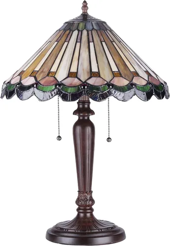 Miniatura 2 de CHLOE Lighting CH35883GG16-TL2 Inez Tiffany Style 2 Light Mission Lámpara de mesa de 16 pulgadas, pantalla única, multicolor