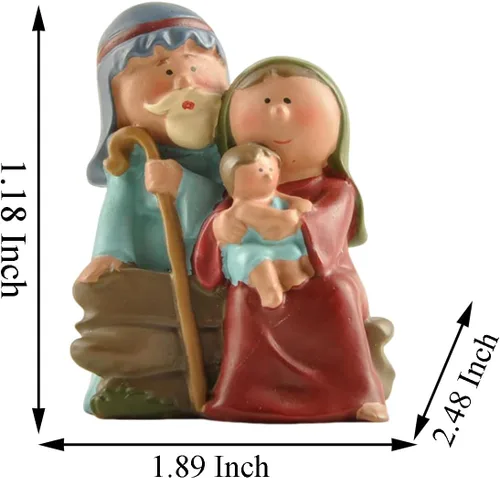 Miniatura 2 de MeritMode Estatuilla en miniatura de la Sagrada Familia para Navidad - Figuras de la Sagrada Familia para Navidad, decoración interior, incluye José