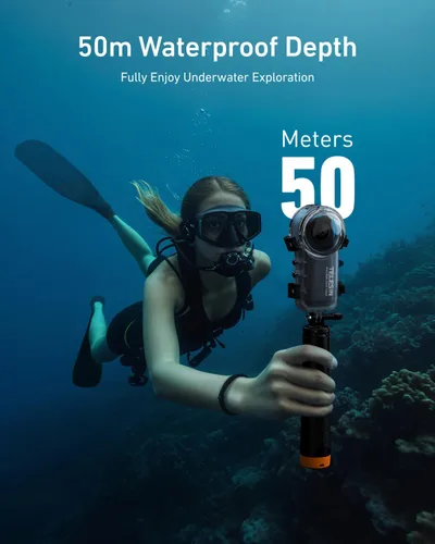 Miniatura 3 de TELESIN Insta 360 X4 - Funda de buceo invisible, 164.0 ft/164 pies, impermeable, carcasa protectora para buceo subacuático, carcasa para Insta 360
