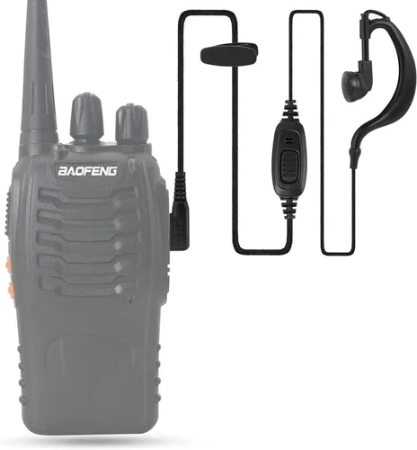 Miniatura 2 de Auricular Walkie Talkie con micrófono de un solo cable auricular de radio bidireccional para Baofeng UV-5R BF-888S Arcshell Retevis H-777 RT21 RT22