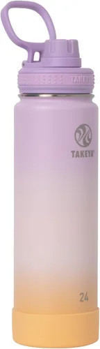 Miniatura 26 de Takeya Actives - Botella de agua de acero inoxidable, con aislamiento térmico y tapa de boquilla, capacidad de 24 onzas, color azul piedra Piedra