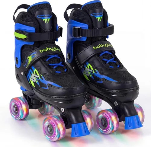 Miniatura 10 de BABY JOY Patines de ruedas ajustables en 4 tamaños para niños de 5 a 14 años de edad, niñas y adolescentes con ruedas iluminadas y protección