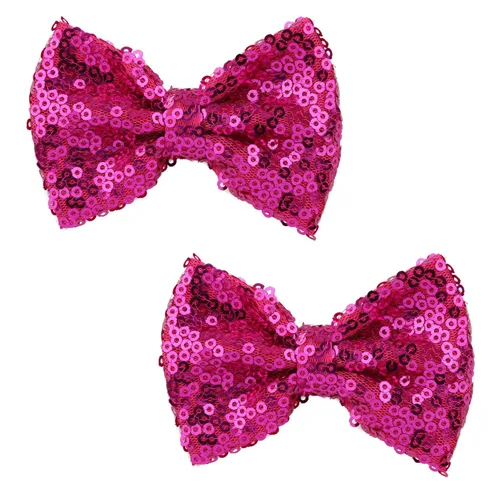 Miniatura 15 de Love Fairy - Horquilla de lazo con purpurina de 3 pulgadas, clip de lentejuelas brillantes para niñas, adolescentes y mujeres (negro)