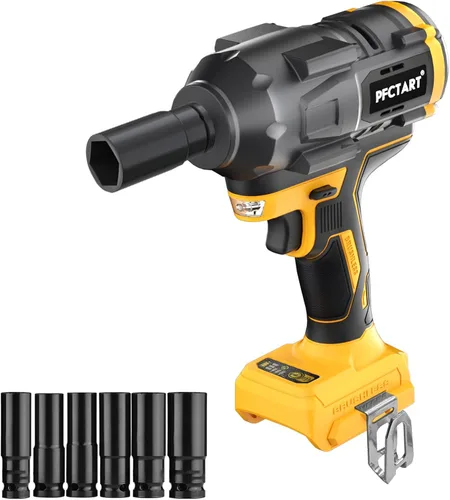Llave de impacto inalámbrica sin escobillas de 20 V, 1/2 pulgada, par máximo de 1250 N.m (922 pies-libras), pistola de impacto eléctrica de 3300 RPM