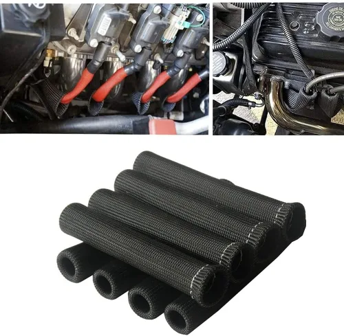 Miniatura 8 de Protector térmico y funda de alambre de bujía de titanio, protección de alta temperatura de 2500 F, paquete de 8