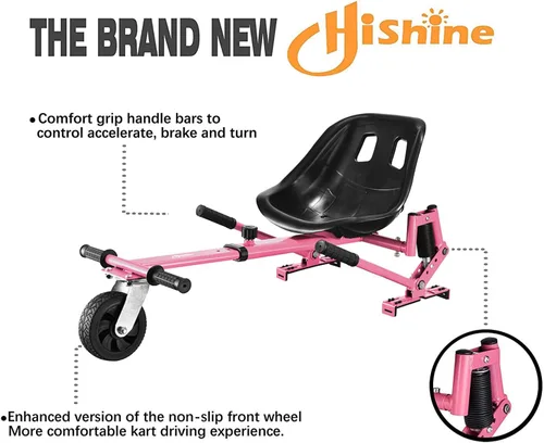 Miniatura 7 de Accesorio de asiento para aeropatineta, Go Kart para adultos y niños, accesorios para transformar Go Cart, carritos de hover para scooter de Rosado
