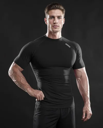 Miniatura 4 de DRSKIN Paquete de 4, 3 o 1 camisa de compresión para hombre, manga corta, camiseta deportiva de capa base, atlética, correr, entrenamiento activo