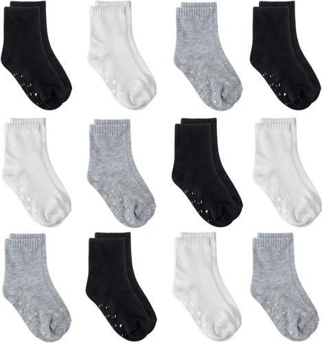 Miniatura 7 de Tenpluszero 12 pares de calcetines antideslizantes para niños pequeños con puños para bebés niños y niñas