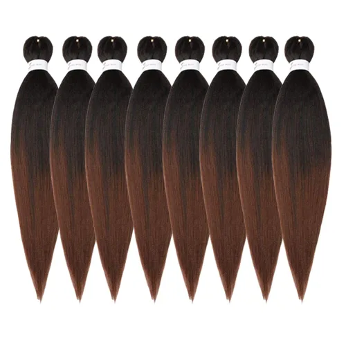 Miniatura 21 de Cabello trenzado preestirado negro natural, cabello largo trenzado de 32 pulgadas, 8 paquetes de extensiones de cabello trenzado profesional