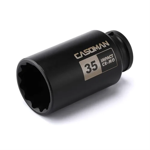 Miniatura 17 de CASOMAN Enchufe de impacto de 6 PT de 1/2" x 1.378 in de profundidad, CR-MO, 1/2 pulgada de transmisión de 6 puntos para una fácil extracción