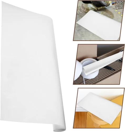 Miniatura 7 de 2 piezas de pantalla de lámpara de PVC material de repuesto para bricolaje, hojas de bloqueo de luz no adhesivas blancas para pantalla personalizada