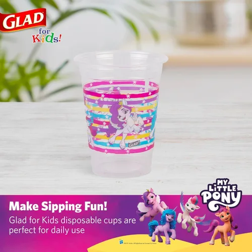 Miniatura 2 de Glad My Little Pony - Vasos de plástico desechables transparentes para niños, divertidos, resistentes, aptos para niños, vasos de plástico para uso
