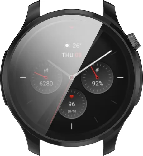 Miniatura 6 de Funda compatible con Amazfit GTR 4, resistente a los arañazos, funda protectora de policarbonato con protector de pantalla de vidrio templado HD