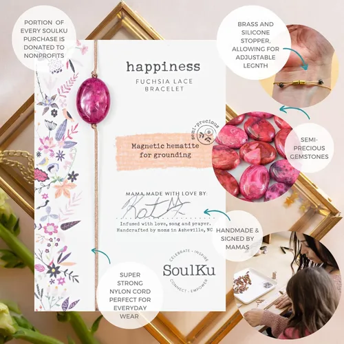 Miniatura 3 de SoulKu Pulseras All One, joyería de piedras preciosas curativas hechas a mano, joyería de motivación para mujeres, cordón de nailon con tapón