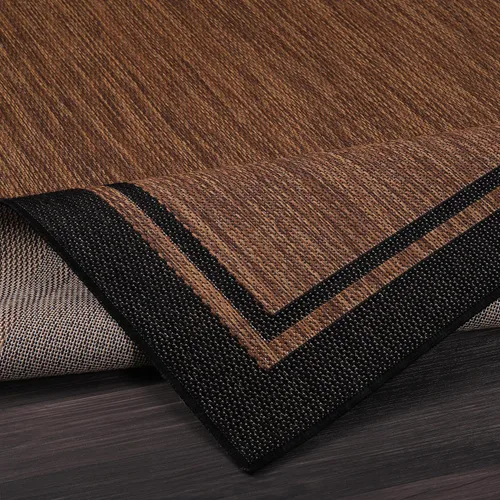 Miniatura 3 de Camilson - Alfombra para interiores y exteriores, 5x7 con borde, Alfombras modernas en color marrón nuez y negro para patios, cocina y pasillo