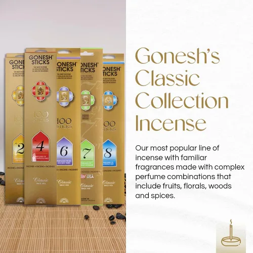 Miniatura 4 de Gonesh - Paquete variado de varillas de incienso clásicas - Varillas aromáticas de combustión lenta no tóxicas de 10 pulgadas - No. 2, 4, 6, 7 y 8-5
