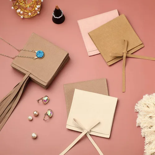 Miniatura 4 de Lothee 40 bolsas de microfibra para joyas de 3.1 x 3.1 in, bolsas de regalo pequeñas de lujo, bolsa de microfibra para pulseras y collares
