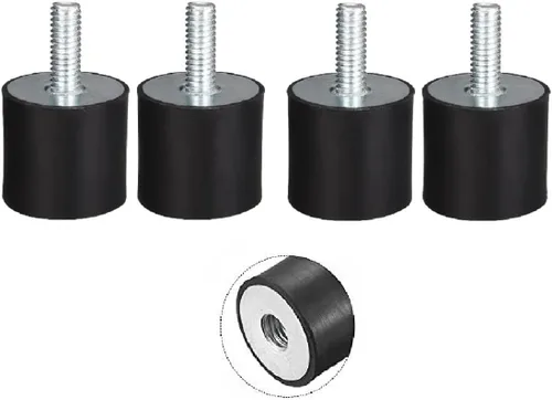 Miniatura 5 de Amortiguador de goma cilíndrico de montaje de goma M8X23D40mmH30mm, soportes aisladores de goma, amortiguadores de dirección de aisladores