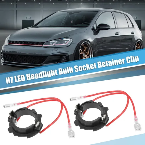 Miniatura 2 de uxcell 2 unids H7 LED faros faros base adaptadores enchufe retenedor clip apto para Volkswagen GTI 2006-2019