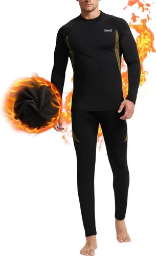 Miniatura 8 de CL convallaria Conjunto de ropa interior térmica para hombre con bragueta, capa base larga para invierno, equipo de caza, parte superior e inferior