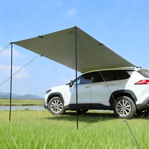 Miniatura 9 de Toldo Portátil para Coche para SUV, Toldo para Vehículo para Furgoneta de Camping, Camión, No Necesita Herrajes de Portaequipajes del Techo