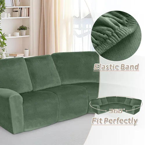 Miniatura 141 de Arfntevss Fundas de sofá seccional reclinable de terciopelo, Funda de sofá seccional de esquina para sofá reclinable, Funda elástica suave