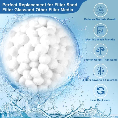 Miniatura 6 de Bolas de filtro de piscina de 4.6 libras para filtro de arena, cartuchos de medios de filtro de arena reutilizables, repuesto para bomba de filtro