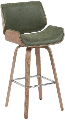 Miniatura 16 de Armen Living Tyler - Taburete giratorio de piel sintética gris y madera negra de 26 pulgadas de altura de mostrador Gris / Negro