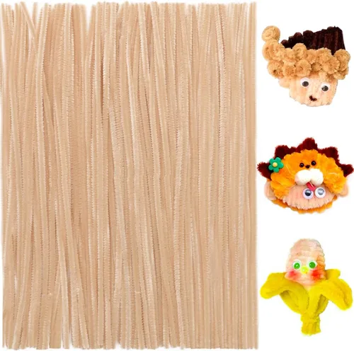 Praisebank Limpiapipas de Color Piel para Manualidades, 200 piezas, Tallos de Chenille para Proyectos de Bricolaje, Suministros de Arte y Color de