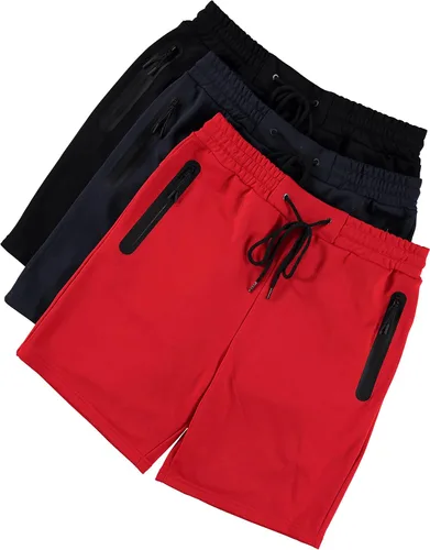 Miniatura 3 de PURE CHAMP Pantalones cortos de felpa francesa para hombre, paquete de 3 pantalones cortos de gimnasio para hombre, pantalones cortos