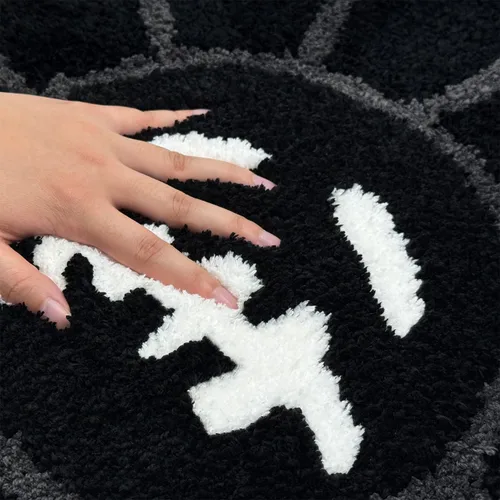 Miniatura 3 de Trippy Alfombra de Cara Feliz Alfombras Geniales Tufted de Secado Rápido Tapetes de Baño para Baño Antideslizantes Tapete de Baño Absorbente de Agua