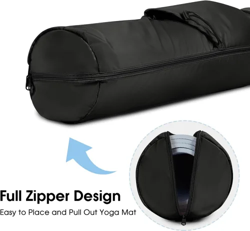 Miniatura 6 de sportsnew Bolsa para esterilla de yoga, bolsa de transporte para esterilla de yoga con cremallera completa con bolsillo para botella de agua