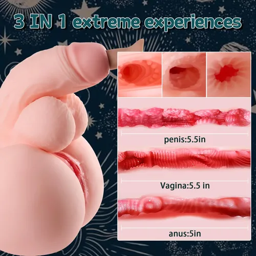 Miniatura 4 de Consolador de 15 libras, muñeca sexual transexual, juguete sexual trans, muñeca sexual 3 en 1 con pene penetrable, consolador grande, torso