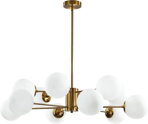 Miniatura 15 de KCO Lighting Modern - Lámpara de araña Sputnik de 6 luces con globo de vidrio transparente, lámpara colgante de techo ajustable de mediados de 6